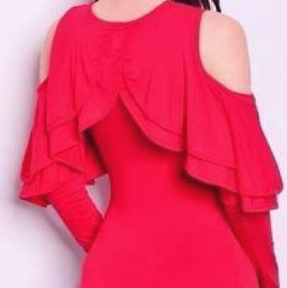 Red Ruffle Top - Picture 2 of 2